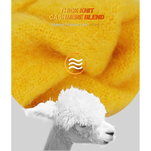 🆕 Women Yellow Stretch Thermal Magic Gloves Warm Winter Knitted Fleece Texting - Picture 4 of 6